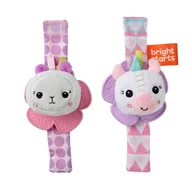 Zabawki sensoryczne - Grzechotka na rękę z gryzakiem Wrist Pals Jednorożec i Lama, Bright Starts - miniaturka - grafika 1