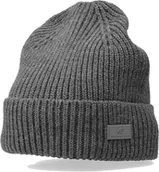 Czapki męskie - Czapka męska zimowa 4F AW23ACAPM311 - szary melanż L - miniaturka - grafika 1