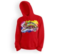 Bluzy dla dziewczynek - Bluza dziecięca z kapturem kameleon 152 5made - miniaturka - grafika 1