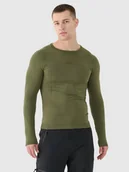 Pozostała odzież narciarska - Koszulka termoaktywna męska 4F 4FSkin 4FWAW24USEAM172-43S Zielony S/M - miniaturka - grafika 1