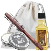 Zestawy kosmetyków męskich - Zestaw do stylizacji włosów - Reuzel Grooming Tonic, Reuzel Extreme Pomade oraz ZEW Roller - miniaturka - grafika 1
