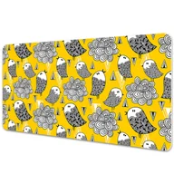 Podkładki na biurko - Duża podkładka na biurko Doodle ptaki 90x45 cm - miniaturka - grafika 1