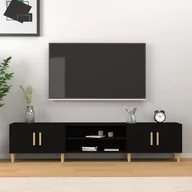 Szafki RTV - vidaXL Szafka pod TV, czarna, 180x31,5x40 cm, materiał drewnopochodny - miniaturka - grafika 1