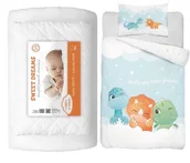 Pościel dla dzieci - Komplet do łóżeczka kołdra pościel podusia 90x120 Dinozaury - miniaturka - grafika 1