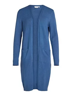 Swetry damskie - Vila Women's VIRIL Long L/S Knit kardigan-NOOS kurtka dzianinowa, federal Blue/szczegóły: ciemny melanż, XL, Niebieski pióro/szczegóły: ciemny melanż, XL - grafika 1