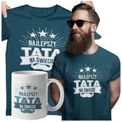 Gadżety dla niej i dla niego - Koszulka dla taty na Dzień Ojca Urodziny z napisem Najlepszy Tata na świecie - miniaturka - grafika 1