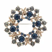 Broszki - Wianuszek z różami Broszka pozłacana 14k - miniaturka - grafika 1