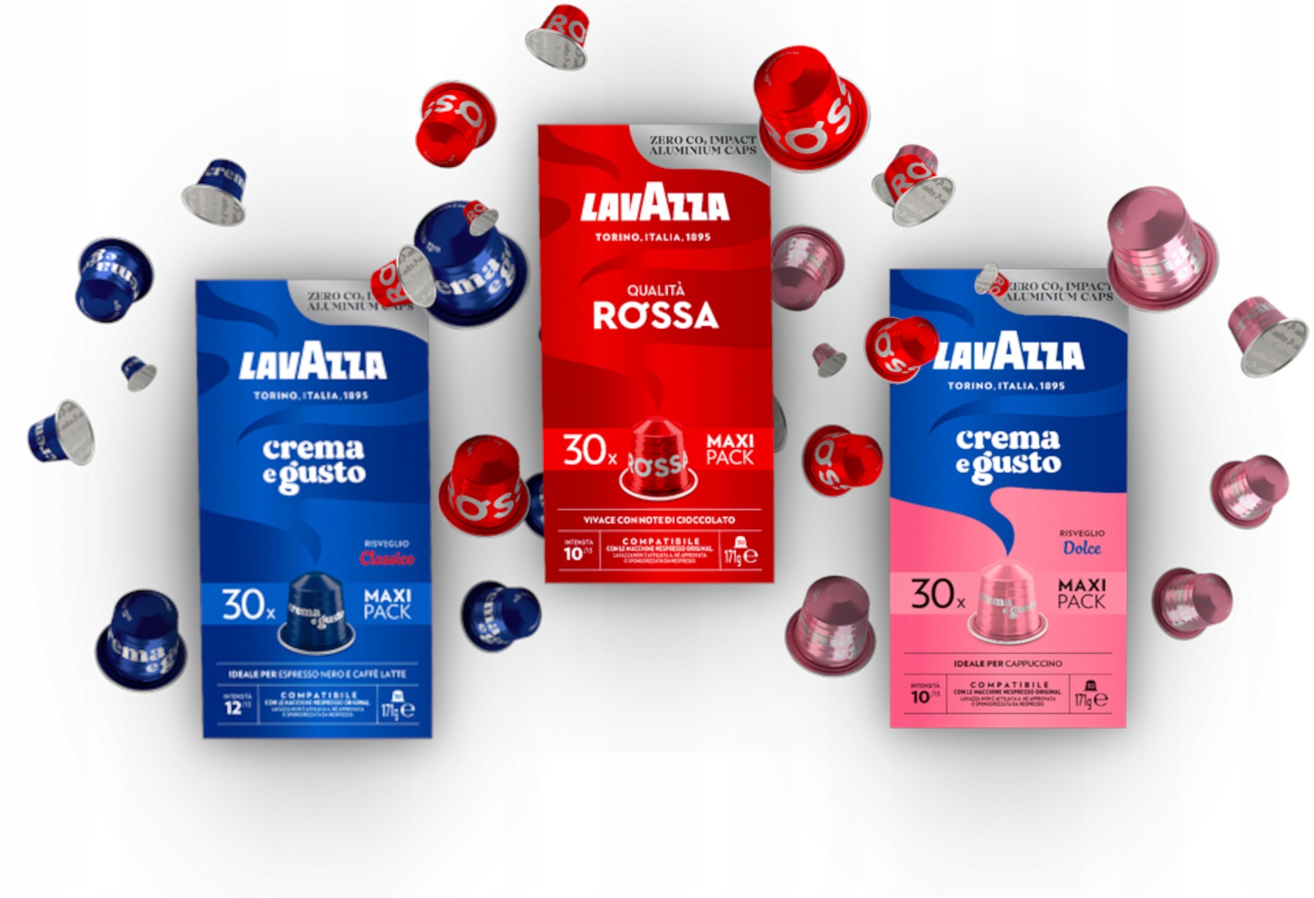 Kapsułki Lavazza Nespresso mix Classico Rossa Dolce 3x30 włoskie espresso