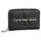 Portfele - Portfel Sculpted Med Zip Around Mono Black/Matallic Logo K60K607229 0GL (CK121-d) Calvin Klein - miniaturka - grafika 1