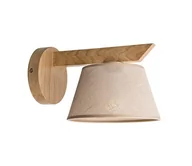 Lampy ścienne - Kinkiet Suecia z drewna i tkaniny, dąb/biały - miniaturka - grafika 1