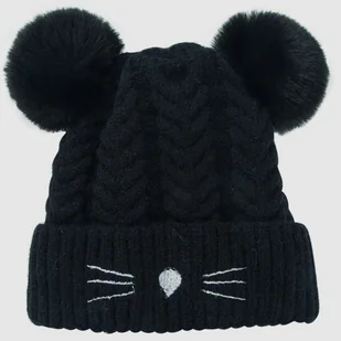 Czapka dziecięca Cute Cat-Black KP12372 - Czapki dla dzieci - miniaturka - grafika 1