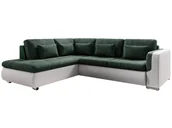 Narożniki - Kondela Narożnik rozkładany Furud L Narożnik L - biały/zielony - miniaturka - grafika 1