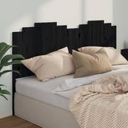Inne meble do sypialni - Lumarko Wezgłowie łóżka, czarne, 206x4x110 cm, lite drewno sosnowe - miniaturka - grafika 1