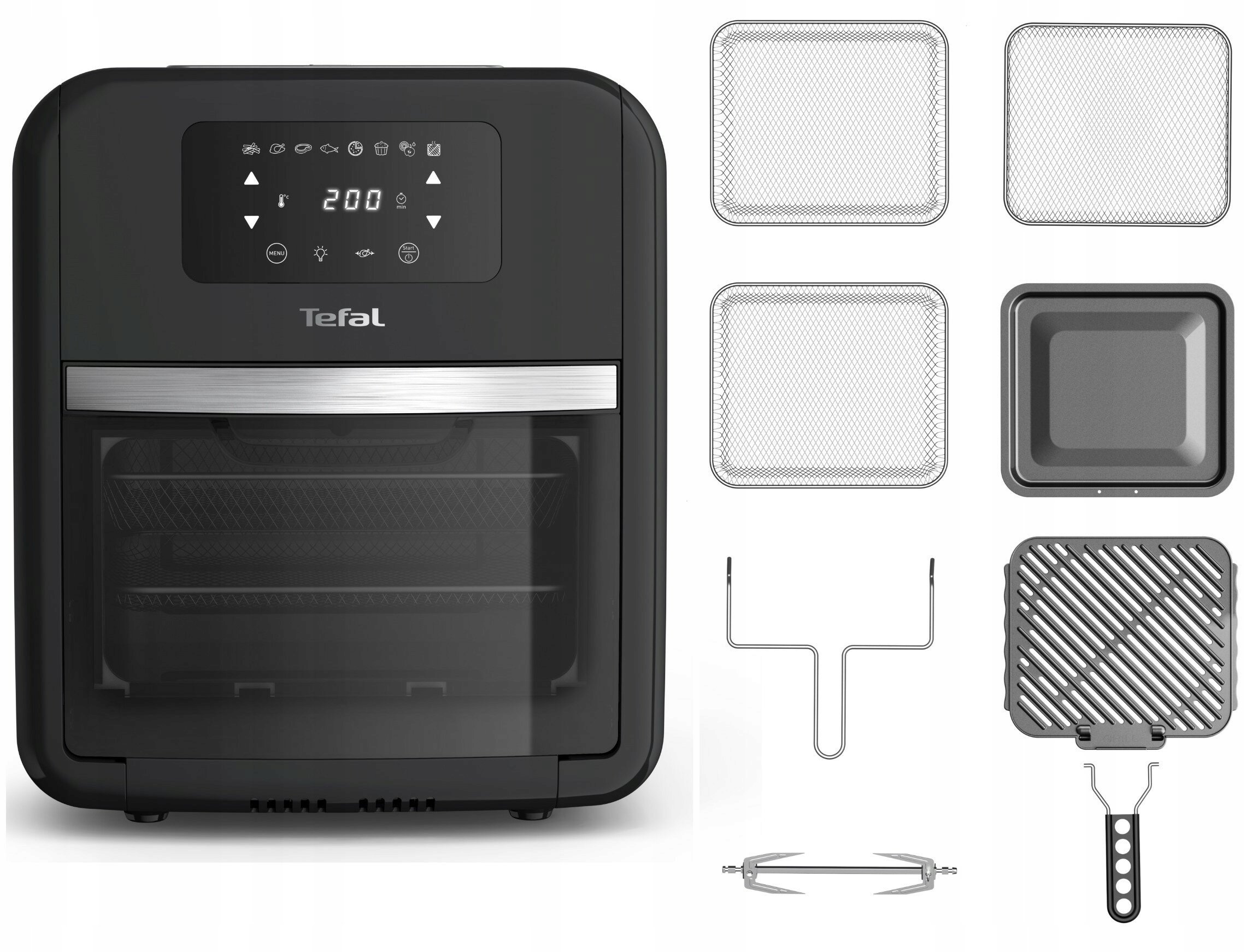 Frytkownica Beztłuszczowa Airfryer Tefal Zestaw Akcesoria Płyta Grillowa