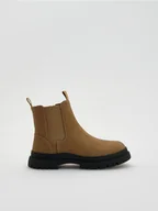 Buty dla chłopców - Reserved - Botki z elastyczną wstawką - brązowy - miniaturka - grafika 1