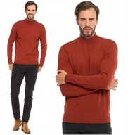 Swetry męskie - Elegancki SWETER MĘSKI Półgolf Klasyczny Stylowy Sweterek Ze Stójką MORAJ L - miniaturka - grafika 1
