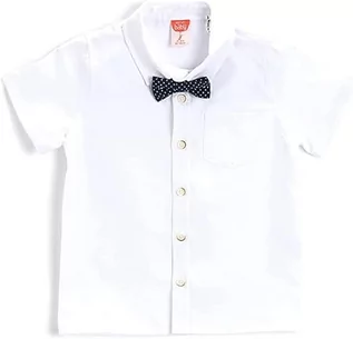 Bluzki dla niemowląt - KOTON Krótki rękaw Bowtie Shirt Koszula Chłopcy, Biały (000), 18-24 miesi?cy - grafika 1