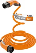 Ładowarki do samochodów elektrycznych - Kabel do ładowania samochodów LAPP Helix Typu 2, do 7,4 kW, 5 m, pomarańczowy 5555935014 - miniaturka - grafika 1