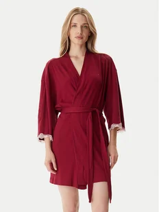 Tommy Hilfiger Szlafrok UW0UW06076 Czerwony - Szlafroki damskie - miniaturka - grafika 1
