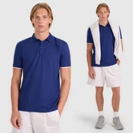 Koszulki męskie - Koszulka Polo Męska 4F Regular Z Kołnierzem Klasyczna Modna Granatowa S - miniaturka - grafika 1