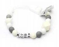 Akcesoria do smoczków - Silikonowa zawieszka z imieniem KUBA MIKOŁAJ niego - miniaturka - grafika 1