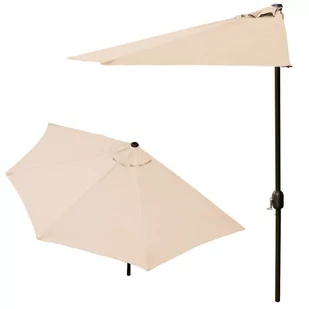 Parasol ogrodowy pół-parasol ścienny na taras 2,7m beżowy - Parasole ogrodowe - miniaturka - grafika 1