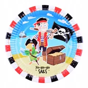 Naczynia i sztućce jednorazowe - ARPEX Talerze papierowe średnie piraci - miniaturka - grafika 1