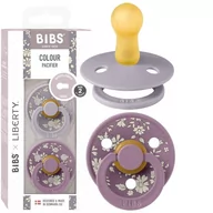 Smoczki uspokajające - Bibs Liberty Colour Smoczek Uspokajający Kauczuk 2-Pack Capel Fossil Grey M - miniaturka - grafika 1