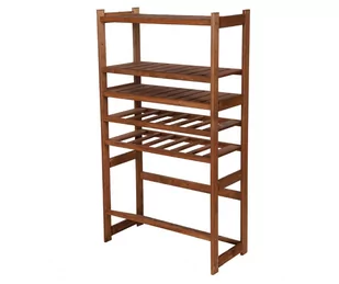 Regał Drewniany Do Spiżarni Lsr P3W2S1 Brązowy, Półki Proste 3 Szt, Półki Na Wino 2 Szt, Półki Na Skrzynki 1 Szt Drewno Sosnowe / Wamar-Sosenka - Regały - miniaturka - grafika 1