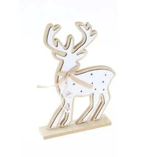Figurka drewniana renifer 18 x 4,5 x 29 cm mix - Ozdoby bożonarodzeniowe - miniaturka - grafika 1