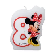 Urodziny dla dorosłych - ŚWIECZKA NA TORT CYFERKA 8 MYSZKA MINNIE 1szt. - miniaturka - grafika 1