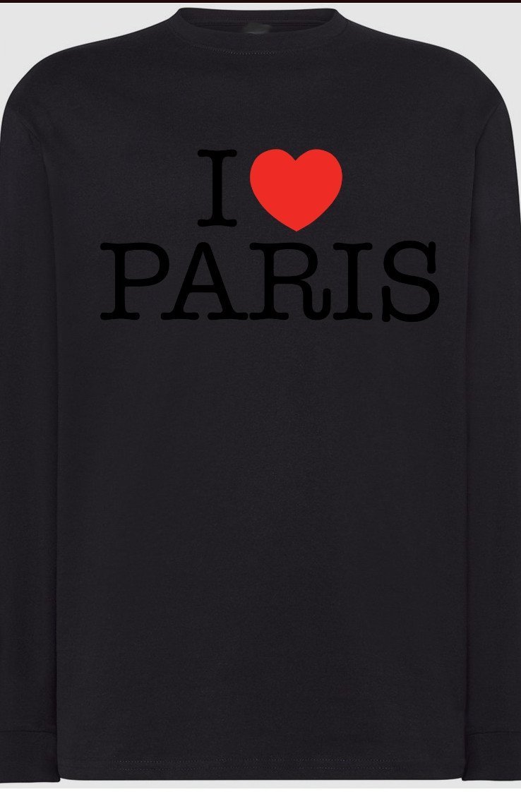 I Love Paris Bluza Męska Longsleeve Nadruk r.S