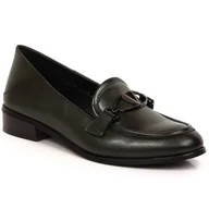 Półbuty damskie - Półbuty damskie na płaskim obcasie zielone Vinceza 10904 - miniaturka - grafika 1