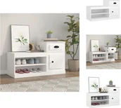 Szafki na buty - vidaXL Szafka na buty biała 100x42x60 cm materiał drewnopochodny - Półki i szafki na buty - miniaturka - grafika 1