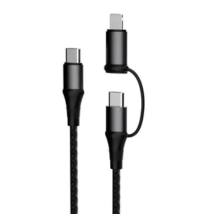 Dudao kabel przewód 2w1 USB Typ C PD - USB Typ C Power Delivery (60 W) + Lightning (18 W) 1 m szary (L20 gray) - Kable USB - miniaturka - grafika 1