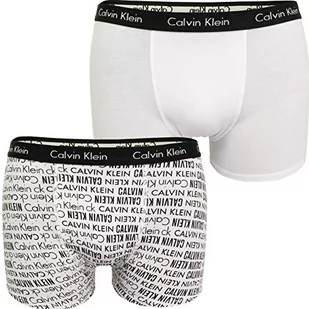 Calvin Klein 2 szt. bagażnik Bokserki (szorty) Chłopcy, White Pr/White, 12-14 lat - Spodenki damskie - miniaturka - grafika 1