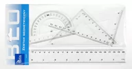 Przybory szkolne - TETIS Zestaw geometryczny z linijką 20cm BL001-BK MICHALCZYK I PROKOP - miniaturka - grafika 1