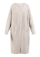 Swetry damskie - usha WHITE LABEL Damski kardigan z dzianiny, jasny beż, M-L - miniaturka - grafika 1