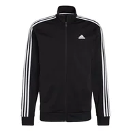 Koszulki męskie - adidas Essentials Warm-Up 3-Stripes Track Top, Tunika ciążowa Mężczyźni, czarny/biały, XL Tall - miniaturka - grafika 1