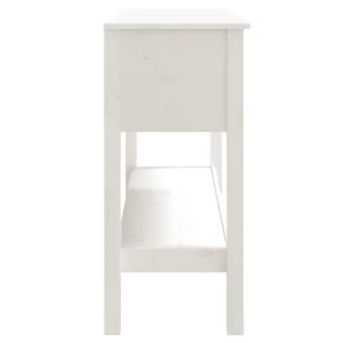 Lumarko Stolik konsolowy, biały, 100x35x75 cm, lite drewno sosnowe - Konsole i sekretarzyki - miniaturka - grafika 9