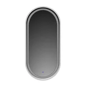 Lustra - Lustro owalne LED z piaskowaniem i włącznikiem - srebrne - 45/80 cm - miniaturka - grafika 1