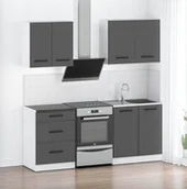 Meble kuchenne - Meble Kuchenne Komplet Mini Mokka 2.0m Nowoczesny Zestaw Kuchenny Szary Mat - miniaturka - grafika 1