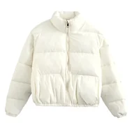 Kurtki damskie - Puchowa zimowa kurtka damska - Biały - miniaturka - grafika 1