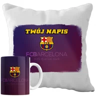 Gadżety dla niej i dla niego - Kubek Poduszka Barcelona 330ml 40x40cm z Napisem Zestaw Piłkarski Napis - miniaturka - grafika 1