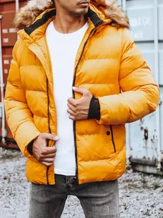 Kurtka męska zimowa pikowana żółta Dstreet TX4162-XXL - Kurtki męskie - miniaturka - grafika 1