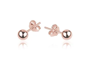 Srebrne kolczyki kulki - 3mm - Rose Gold - Kolczyki Srebrne kolczyki kulki - 3mm - Rose Gold - Kolczyki - miniaturka - grafika 1
