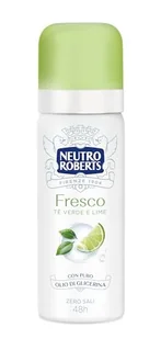 Neutro Roberts, Dezodorant Spray świeże zielone, zielona herbata i limonka, zero soli aluminium, zero plam, z czystego oleju glicerynowego, dezodorant mężczyźni i kobiety, testowane dermatologicznie, - Herbata - miniaturka - grafika 1