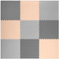 Maty piankowe - Duża mata piankowa puzzle Ricokids 180x180cm 9 szt szaro-brzoskwiniowa - miniaturka - grafika 1