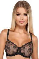 Biustonosze - Biustonosz Stanik Miękki SOFT Koronkowy Fiszbiny Tiul Wygodny Czarny 90B - miniaturka - grafika 1