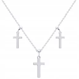 Naszyjnik CHOKER krzyże Srebro 925 krzyżyki - Biżuteria religijna - miniaturka - grafika 1
